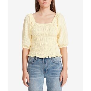 BB Dakota by Steve Madden Smock My way Eyelet Top in Sunshine Blouse Size Large